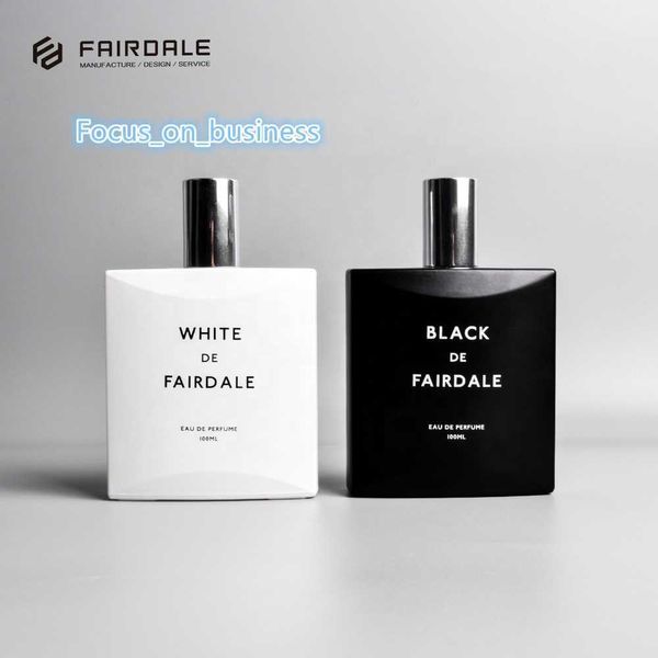 Fabricante de China, vidrio blanco negro vacío, 100ml, nueva marca de perfume en botellas de perfume vacías