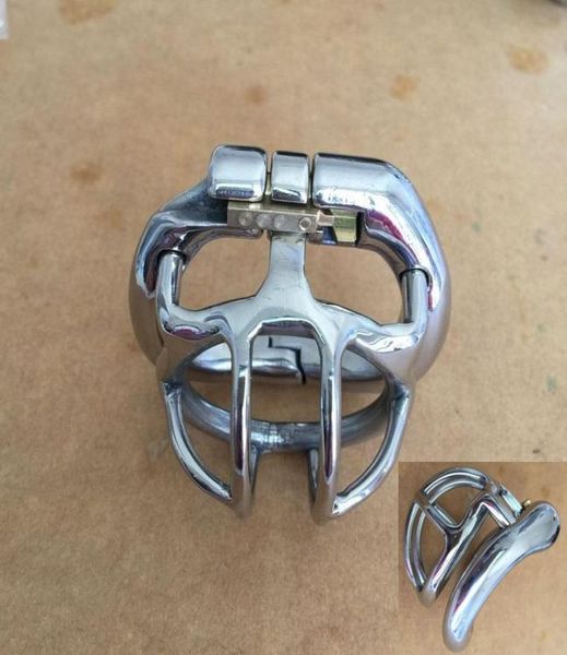 El más nuevo dispositivo de jaula para pene súper pequeño de China, cinturón de acero inoxidable, cerradura para pene con anillo con Base de arco de 4 tamaños, juguetes sexuales 7206950