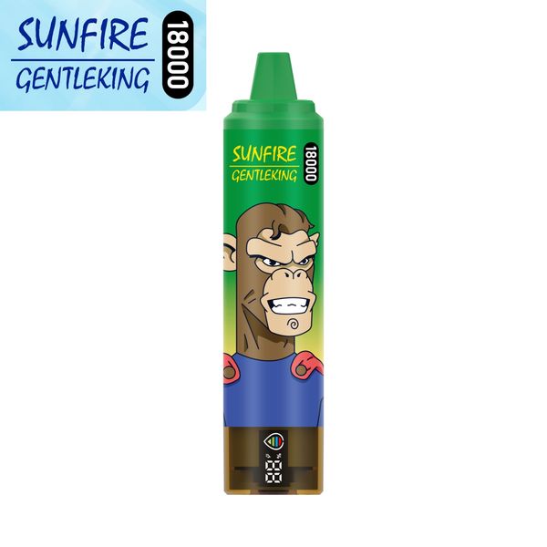 Chine Original Sunfire Eletronic Cigarette 18000 Puffes Énorme stylo de vape jetable fumée avec écran LED 850mAh Rechargeable 25 ml 10 Vapeur de vapeur de vapeur Coil