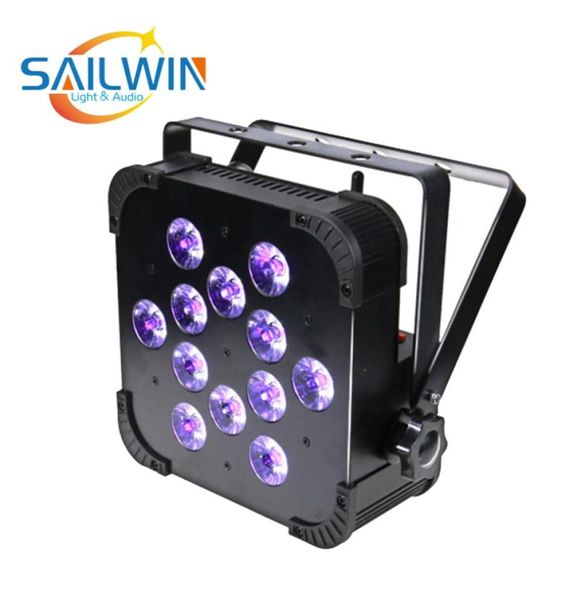 Luz de la etapa de China 1218W 6In1 RGBAW UV Mini LED inalámbrico LED plano con control remoto para eventos Party8222055