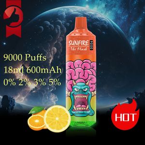 China Sunfire 9000Puffs Wegwerp E Sigaretten POD Device Kit Oplaadbare batterij 18 ml Voorgevulde pods Vape Big Puff 8K 9K 10K 12K Vs RNM Vapes 9000 10000 12000 Puffs