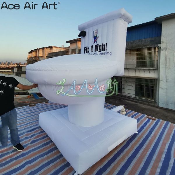 Fournisseur chinois annonçant un nouveau modèle de toilette gonflable géante avec ventilateur pour la Journée mondiale des toilettes