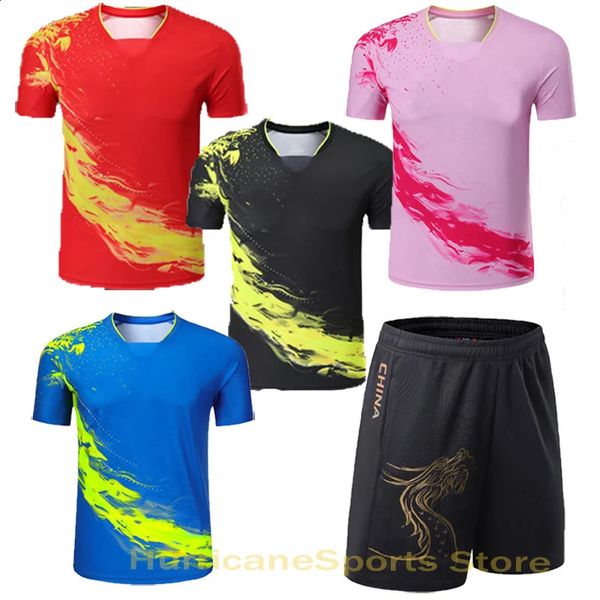 China Team Table Tennis T-shirts shorts hommes femmes enfants ping pong t-shirt Table Tennis Jerseys Tennis Sport Shirts 240402