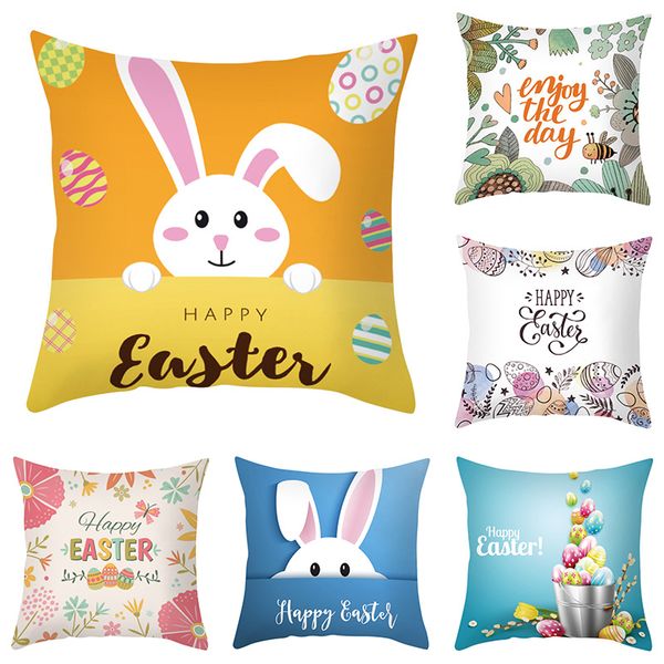 Chine taies d'oreiller en gros couvre explosif maison oeuf de Pâques lapin courte housse de coussin en peluche pour cartographier la housse d'oreiller personnalisée