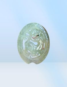 Chine Xiu Jade Stone sculptée fu Foo Dog Lion Amulets Longevité Luck Jade Pendant7519838