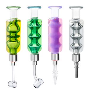 ChinaFairPrice CSYC NC088 Rookbuizen Gekleurde koelolie Inside Glass Pijp 510 Quartz Keramische Tip Quartz Banger Nail 45/90 graden Dab Rig Handpijp