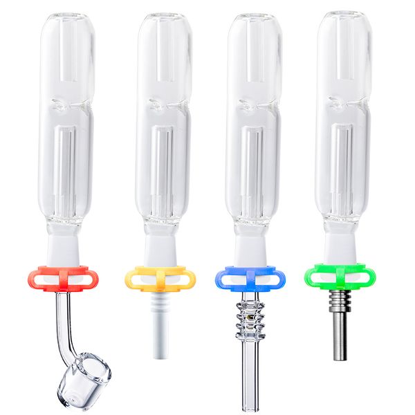 Chinafairprice NC007 Concentrate Fumer Pipes en ligne Perc Glass Water Bong 10 mm Céramic Quartz Nail Clip d'huile Pipe de plate-forme