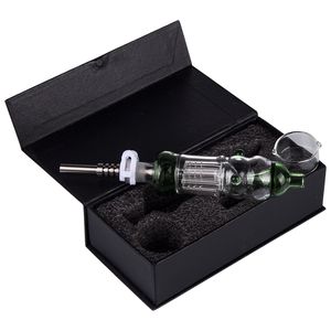 ChinafairPrice NC021 Dab Rig Boîte à tuyau de fumer Set Od 32 mm Arbre à arbre Perc Bubbler Bongs Bong en verre résistant aux déversements