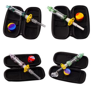 ChinafairPrice NC067 DAB GRIGH VIES PIPE D'EAU AIR AIR RECYLAGE RECYLAGE CALABASH Bubbler 10 mm 14 mm Quartz en c￩ramique Clip ￠ ongles Dabber Sac