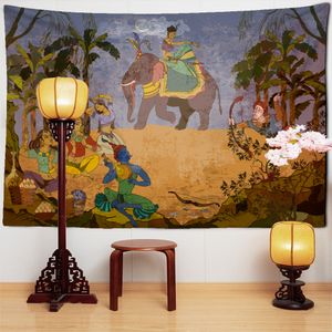 Tapiz de calendario antiguo chino colgante de pared retro hippie misterioso misterioso pintura al óleo