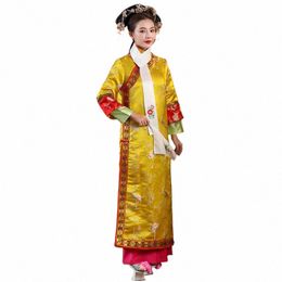 Chinois antique femmes reine vêtements fée qing dynastie prince robe TV film performance porter L97D #