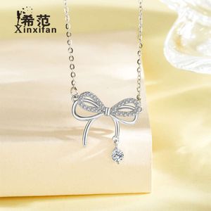 Collier de diamant clouté à double couche en argent pur de marque chinoise pour femmes, tempérament simple et luxueux, chaîne de clavicule, polyvalent pour les femmes