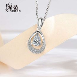 Collier de gouttelettes d'eau en argent pur et Zircon de marque chinoise pour femmes au tempérament d'été, Style de luxe léger, chaîne de clavicule de niche, nouveau petit et frais 2024