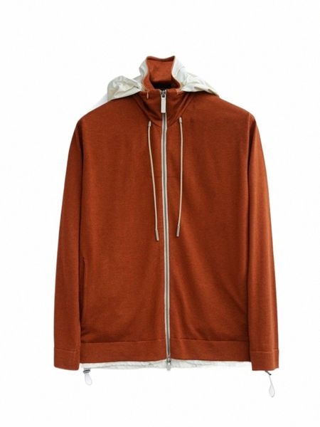 Marque chinoise Printemps Automne Mélange de laine pour hommes Cardigan de luxe avec fermeture éclair Sweat-shirt Veste o3SE #