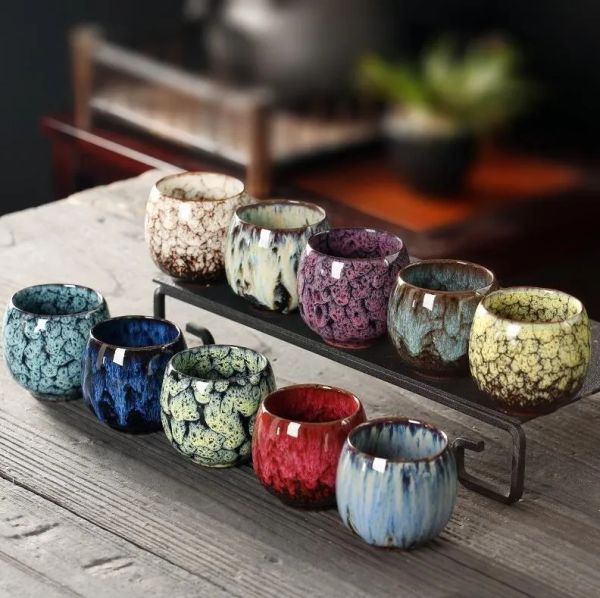 Tasse à thé en céramique chinoise tasse à thé Kung Fu service à thé en porcelaine tasse à main chaude cadeau AU04