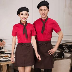 Chinois Chef Uniforme Chef Vêtements Cook Tops Summer Work Wear pour serveur Vêtements Cafe Restaurant Food Service d'état-major Vêtements