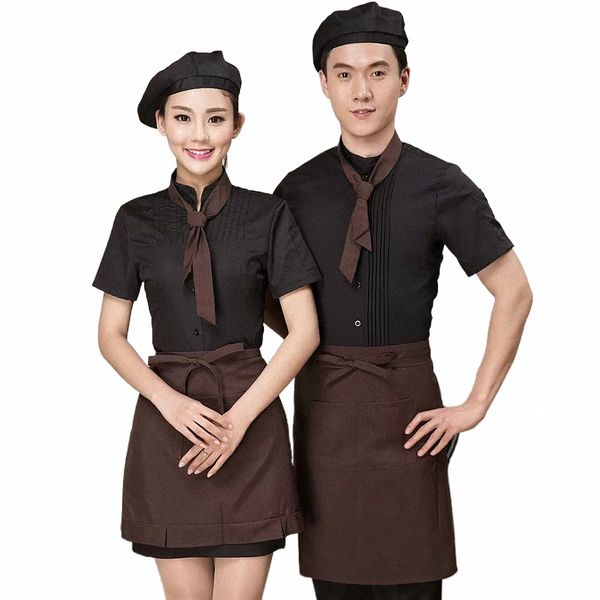 Chef chinois Uniforme Chef Vêtements Cook Tops Vêtements de travail d'été pour serveur Vêtements Café Restaurant Service alimentaire Vêtements du personnel M3kx #