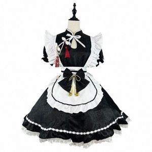 Chegsam chinois Dr femmes Anime Halen grande taille femme de chambre Cosplay Costumes gothique Lolita nœud papillon glands serveur uniforme nouveau J83S #
