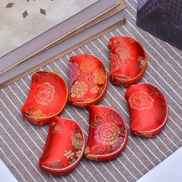 Chinese klassieke rode gift tas retro zijde vrouwen mini portefeuille geschenk pouch voor chrismas Pasen Halloween nieuw jaar bruiloft verjaardagsfeestje