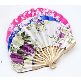 Ventilateur pliant en bambou de Style classique chinois été Vintage fleur pli ventilateur à main danse exécuter fournitures GCB16123