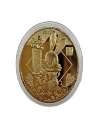 Pièces de monnaie chinoises Feng Shui nouvel an 2023 lapin, pièces de Collection, médaille, symbole lapin, Souvenir, cadeau 3993600