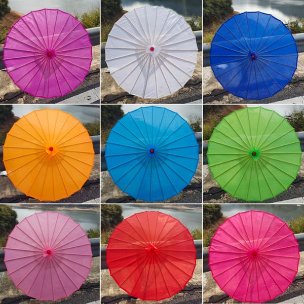 Parasolas paraguas de color chino China Color de baile tradicional Parasol Antiguo accesorio de boda de seda paraguas de seda paraguas