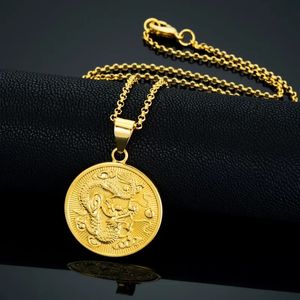 Chinese drakenhangers kettingen voor vrouwen en mannen, 14K gouden gunstige mascotte ornamenten, gelukkige geschenken