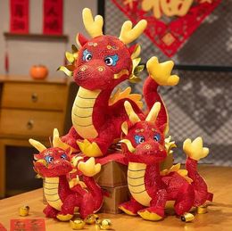 Jouet Dragon chinois en peluche doux, poupée Animal Dragon, mascotte, cadeau du nouvel an pour enfants