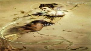 Chinois Dunhuang Kwanyin déesse Fée volante Qualité Artisanat HD Imprimer portrait Art Peinture à l'huile sur toile Multi taille Cadre Op4298155
