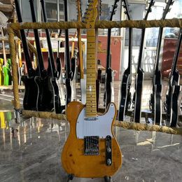 Guitare électrique chinoise, touche d'érable, top en érable Burl, pickguard blanc, 6 cordes guitarra, navire gratuit