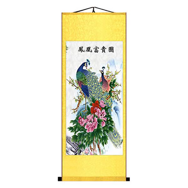 Chinese Elegant Art Peacock Phoenix peinture mur art suspendu.