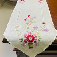 Ribbon de broderie chinoise Ruban Broidered drapeau nappe pour d￮ner D￩coration de mariage Home Dust Cover Table Decoration Hand