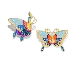 Émail chinois Vintage perle papillon broches pour femmes vêtements accessoires de mode haut de gamme belles broches animales colorées