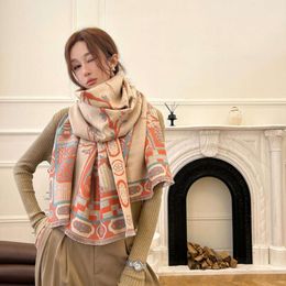 Bufanda étnica china con flor de melocotón para habitación con aire acondicionado, Otoño e Invierno para mujer, nuevo estilo, manta gruesa de Cachemira de imitación, mantón cálido