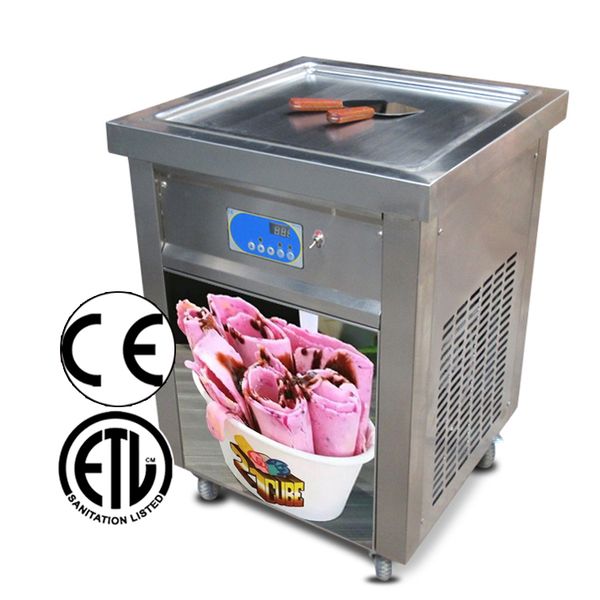 Envío gratuito Comercial de 110 V Máquina de helado de equipos de cocina de sartén cuadrado