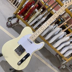 Guitare électrique directe d'usine chinoise, blanc crème, 22 frettes, touche en érable, matériel chromé
