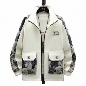 Veste d'épissure chinoise Fi Hip Hop, coupe-vent imprimé Fi, printemps et automne 2024, vêtements pour hommes, nouvelle rue, P0w7 #