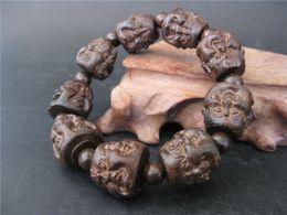 Chinese hand carved Buddha agalloch eaglewood wood Bracelet Buddha design
