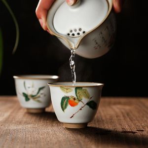 Service à thé chinois résistant à la chaleur fait à la main tasse de verres isolé peint à la main tasse en cristal verre à vin Vaso bière tasses soucoupes