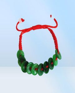 Chinees handwoven rode hand touw jade vredes string armband verstelbaar276q2618787