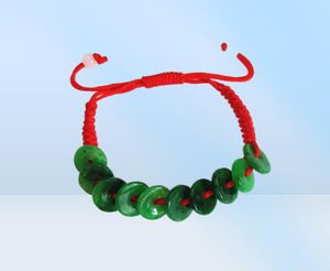 Chinees handwoven rode hand touw jade vredes string armband verstelbaar276q2597742