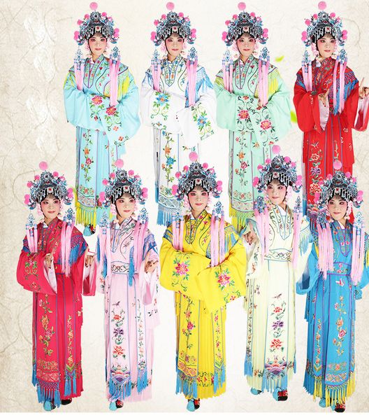 Costumes chinois de scène Huang Mei Xi Hua Dan, tenue de théâtre d'opéra, Costume dramaturgique traditionnel de l'opéra de pékin, Robe de fée