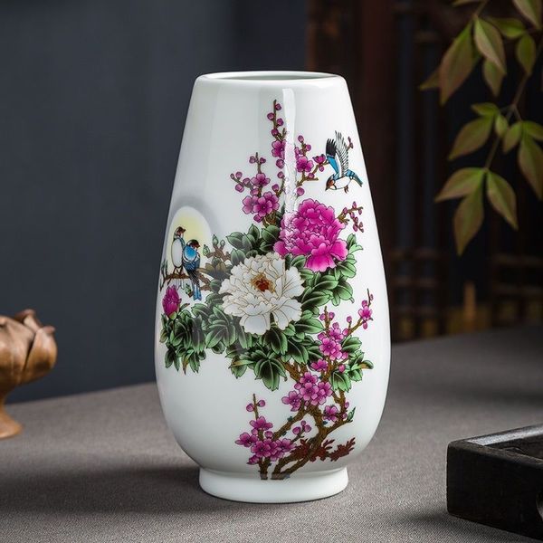 Chinese Jingdezhen Ceramics Vase Vase Flower Arrangement Bibliothèque Home Cabinet Ornements Crafts Porch Table Dinage DÉCOR DÉCOR