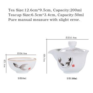 Thé à thé chinois Kung Fu 1 Pot 2 tasses 200 ml Grip à main avec infuseur Infuseur Drinkware Picheta Pitcher et tasses à thé