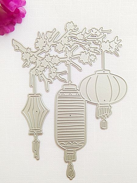 Lanterne chinoise |Poisson | Décale de coupe en métal à nœuds pour le scrapbooking et la fabrication de cartes Paper Craft Album décoratif Coup de boue de clôture