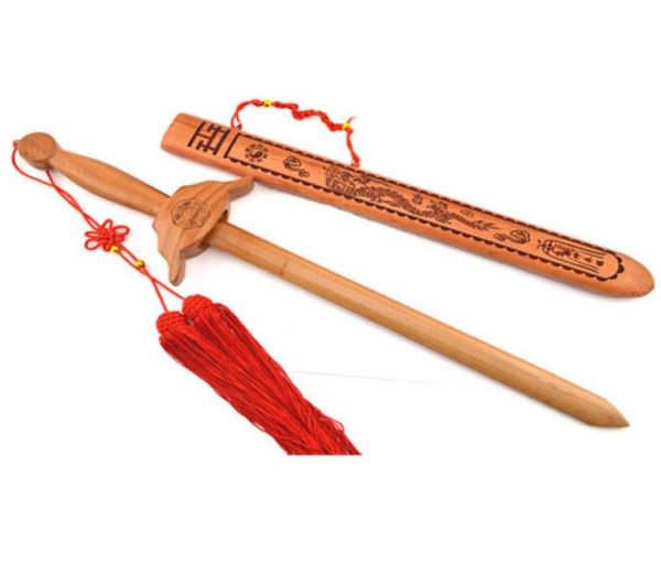 Arts martiaux chinois Kung Fu Tai Chi Peach Wood Sword Practice Performance Performance Decoration Collection Outdoor Sports Kids Toy 1218990