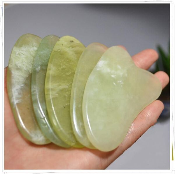 Outils de grattage en Jade naturel chinois, outil de Massage pour le traitement du visage Gua Sha, Massage traditionnel chinois, outils de soins de santé