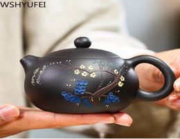 NOUVELLE POO PORT PURPLE CLAY FILTER XISHI TEAPOTS BEAUTTE KEPTLE MINDE RAW Black Mud Tea Set personnalisé Authentique 200ml8485925