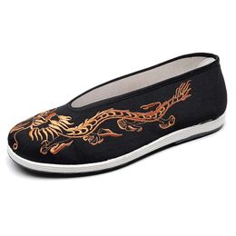 Chinois One Step traditionnel vieux beijing kung fu Tai Chi tissu chaussures unisex