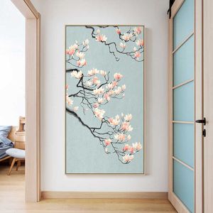 Chinese Originele Bloem Canvas Painting Posters and Print Tranditional Decor Wall Art Pictures voor Woonkamer Slaapkamer Aisle 210705